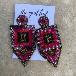 Multicolor Arrow Beaded Earrings